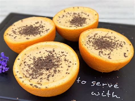 Orange Custard Dessert Cups With Chocolate Touch