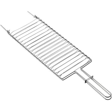 Grelha de Churrasco Aço Inox Trava de Fechamento 31x18 cm