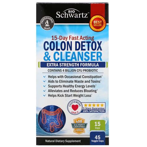 Bioschwartz 15 Day Fast Acting Colon Detox And Cleanser 45 Veggie Caps