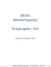 Lecture Simplex Method Ii Pdf Iems Mathematical Programming