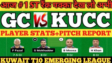 GC Vs KUCC Dream11 Prediction GC Vs KUCC GC Vs KUCC Dream11 Team