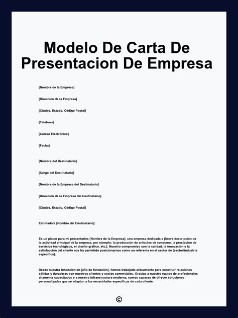 Modelo De Carta De Presentacion