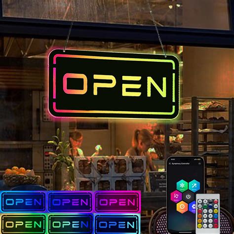 LED Open Sign for Business Window Door, 16" x 8" Neon Open Sign Led ...