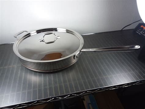 All Clad Stainless Steel 6 Qt Saute Pan With Lid Made In Usa Copper Core Ebay