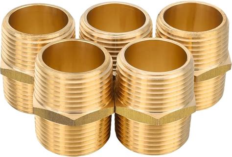 Amazon Pack Of 5 EFIELD Brass Pipe Fitting 1 X 1 NPT Male Hex