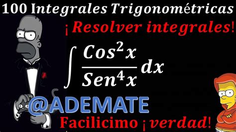 Integral Trigonometrica Integral De Cos X Sen X Ejemplo Youtube