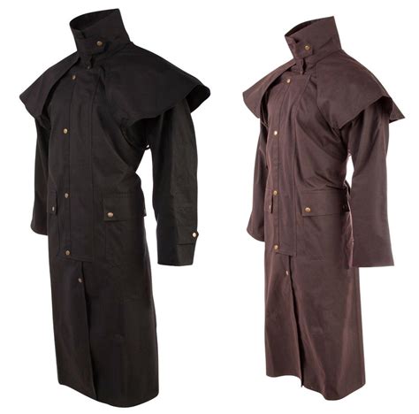 MENS OIL CLOTH OILSKIN WESTERN AUSTRALIAN DROVER WATERPROOF