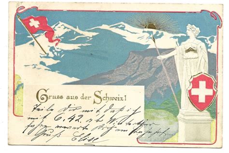 Gruss aus der Schweiz Präge Litho Helvetia 1902 Kaufen auf Ricardo