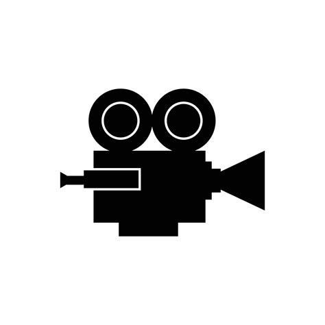 black vintage cinema camera logo icon  vector art  vecteezy