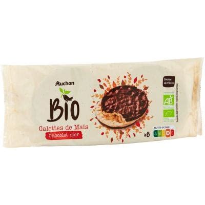 Avis et décryptage de Galettes De Maïs Chocolat Noir Auchan Bio