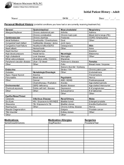 Fillable Online Adult Medical History Ai Fax Email Print PdfFiller