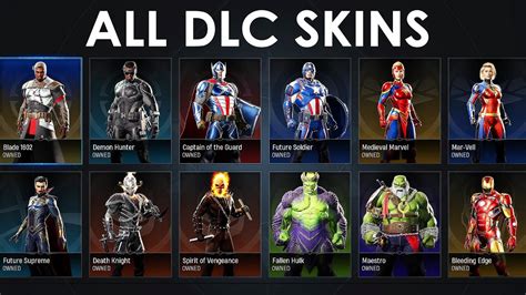 All Dlc Skins Legendary Edition Season Pass Marvel S Midnight