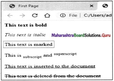 Maharashtra Board Class Information Technology Important Questions