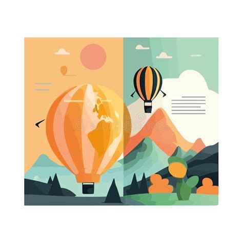 Flying Hot Air Balloon Adventure Book Stock Vector Illustration Of Isolation Object