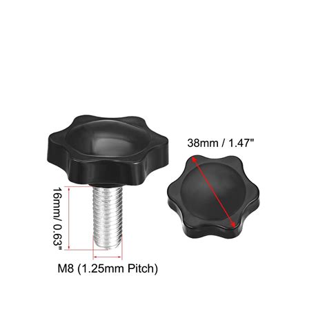 Uxcell Clamping Screw Knob 38mm Dia Plum Hex Shaped