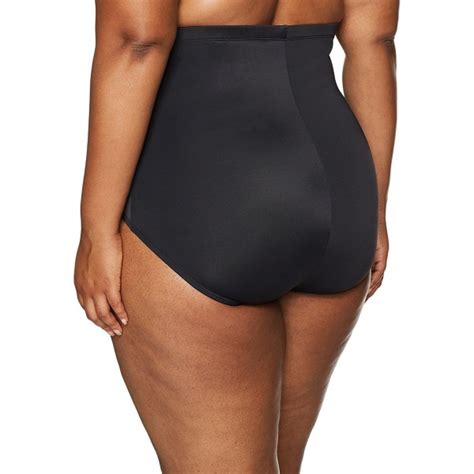 Women S Plus Size Control Swimwear Ultra High Waist Bikini Bottom Black Ck Lwgey