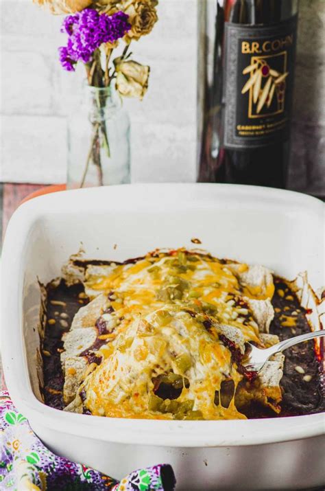 Vegetarian Enchiladas With Black Beans And Jackfruit