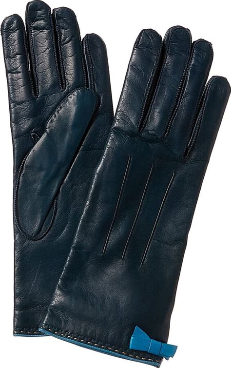 Portolano Bow Cashmere Lined Leather Gloves Shopstyle