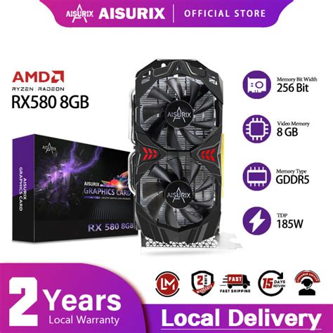 AISURIX RX 580 8GB Graphics Card Computer GPU Video Card GDDR5 256Bit