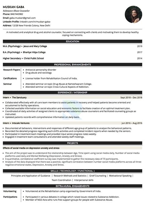 Sample Resume Of Substance Abuse Counselor With Template And Writing Guide