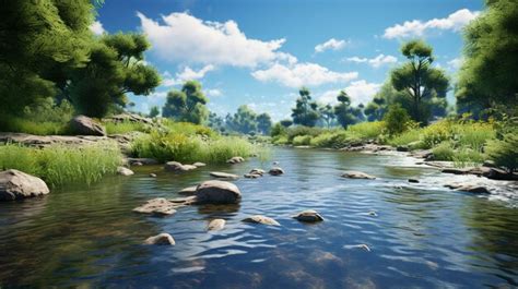 Premium Photo A Photo Of A River With A Restored Natural Habitat