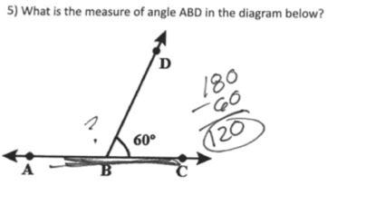 Solved 5 What Is The Measure Of Angle ABD In The Diagram Below