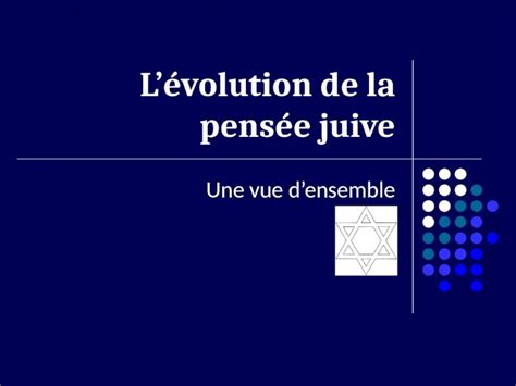 Ppt L Volution De La Pens E Juive Une Vue Densemble A Faire