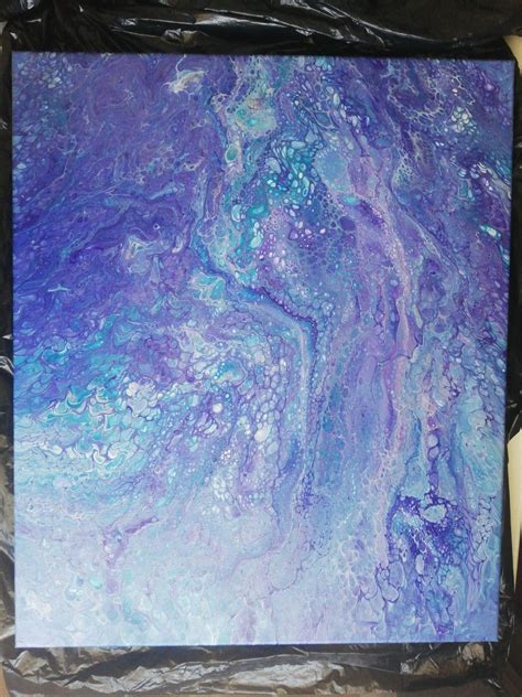 Paint Pouring Purple And Turquiose Painting Artwork Art