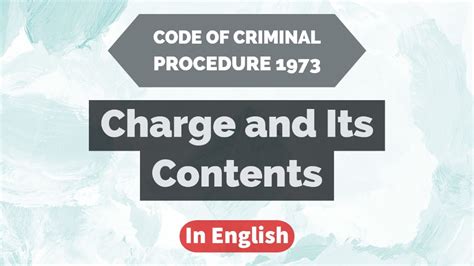 Charge And Its Contents The Criminal Procedure Code Easy Way In