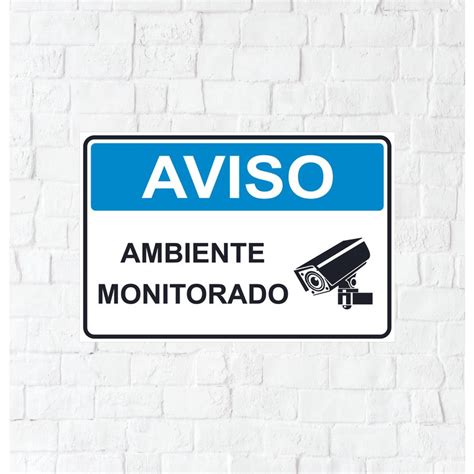 Placa Sinalização Pvc Ambiente Monitorado Filmagem 30x20cm Submarino