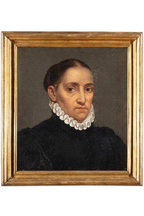 16th Century By Circle Of Giovan Battista Moroni Portrait Of Woman Oil