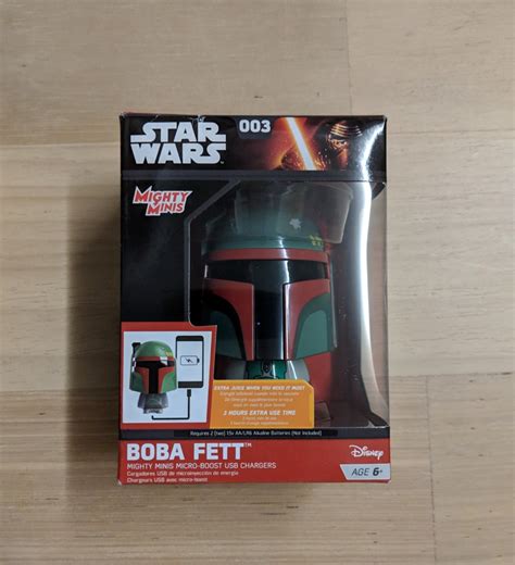 Mighty Mini Boba Fett Micro Boost Usb Charger Mobile Phones Gadgets