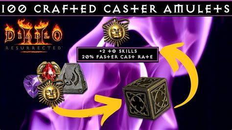 100 Crafted Caster Amulets Diablo 2 Resurrected Youtube