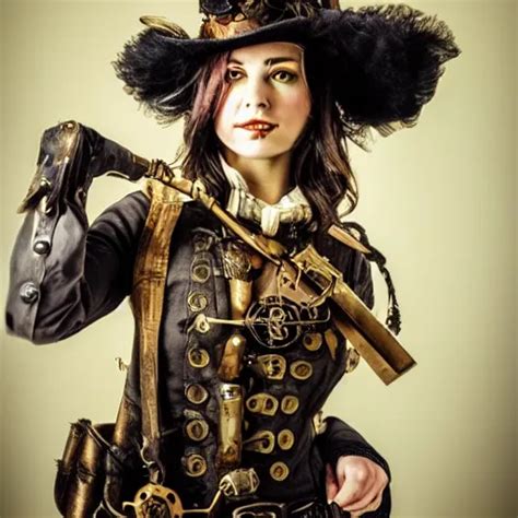 Photo Of A Female Steampunk Warrior Stable Diffusion OpenArt