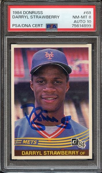 Lot Detail 1984 DONRUSS 68 SIGNED DARRYL STRAWBERRY PSA NM MT 8 PSA