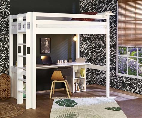 Lit Mezzanine Enfant Avec Bureau Fynn Gain De Place Bois Massif