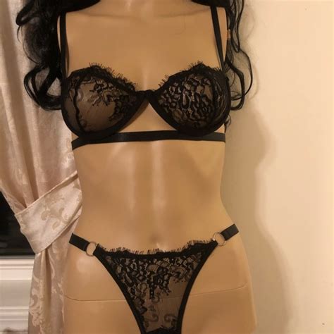 SHEIN Intimates Sleepwear Nwot Set Of 2 Lace Lingerie Royal Blue And Black Poshmark