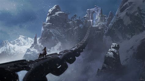 Hd Wallpaper Warriors Path Through Snowy Ruins By Ling Xiang