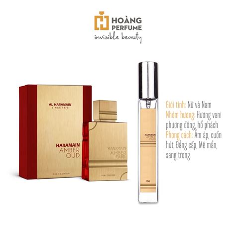 Nước hoa Unisex Haramain Amber Oud Ruby Edition chiết 10ml mẫu thử nhỏ