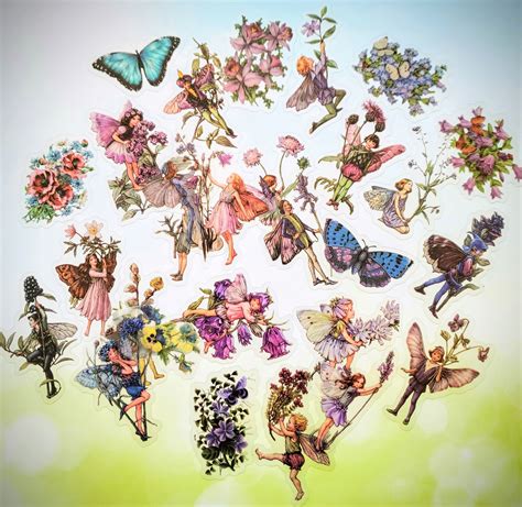 Clear Plastic Flower Fairy Sticker Set 2 To 2 1 2 Etsy Fairy