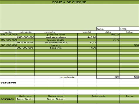 Contabilidad Polizas De Diario Cheque Ingreso Egreso Hot Sex Picture