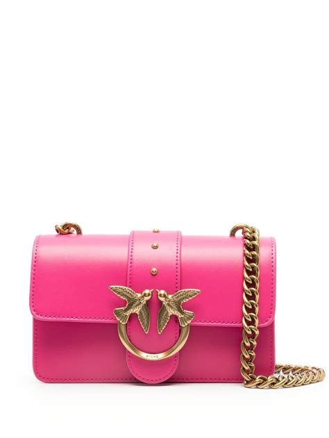 Pinko Love One Mini Crossbody Bag Pink Farfetch Uk