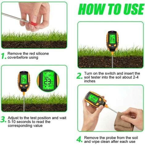 Humidimètre du Sol 4 en 1 Écran LCD numérique Température des