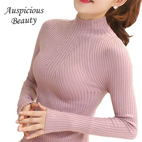 2017 New Women Autumn Winter Sweaters High Elastic Slim Warm Tight