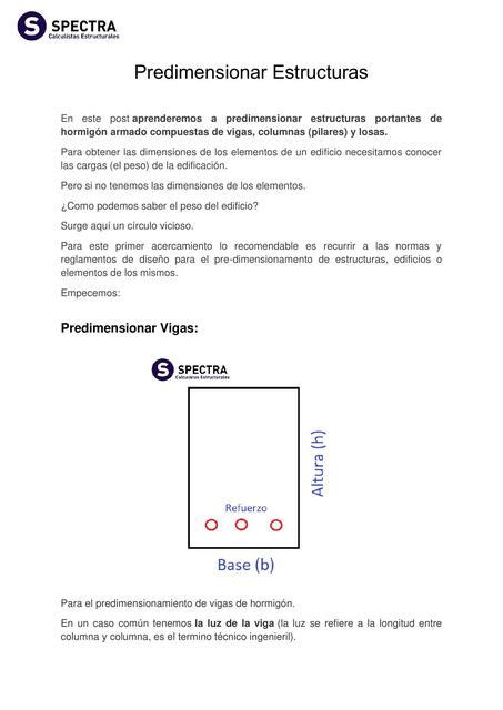 Predimensionado De Estructuras De Hormigon Spectra Cristian Vivanco