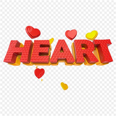 Heart Words Clipart PNG Images, 3d Heart Word Rendering With, 3d Heart ...