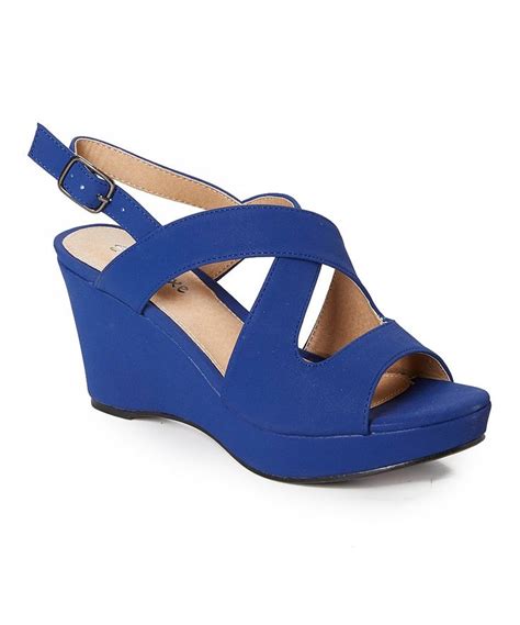 Take A Look At This Royal Blue Buckle Hit Wedge Sandal Women Today