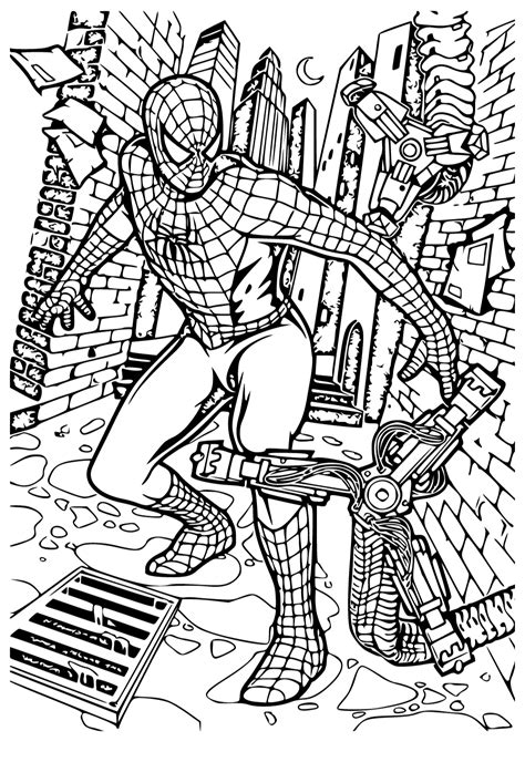 Dibujo E Imagen Spiderman Alcantarillado Para Colorear Y Imprimir