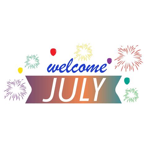 Hello July July Month Vector Illustration Month July Hello July