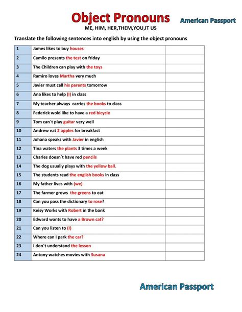 Object Pronouns Online Worksheet For A1 Artofit